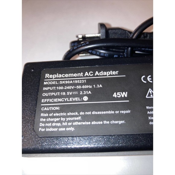 Replacement AC Adapter Charger 45W 100-240V, 19.5V 2.31A Model: SK90A195231 - Picture 3 of 3